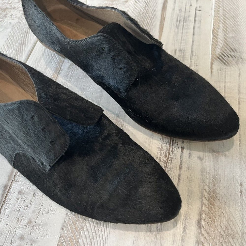 Marsell Black Pony Hair & Leather Oxford Loafers Pointed Toe - Picture 3 of 8